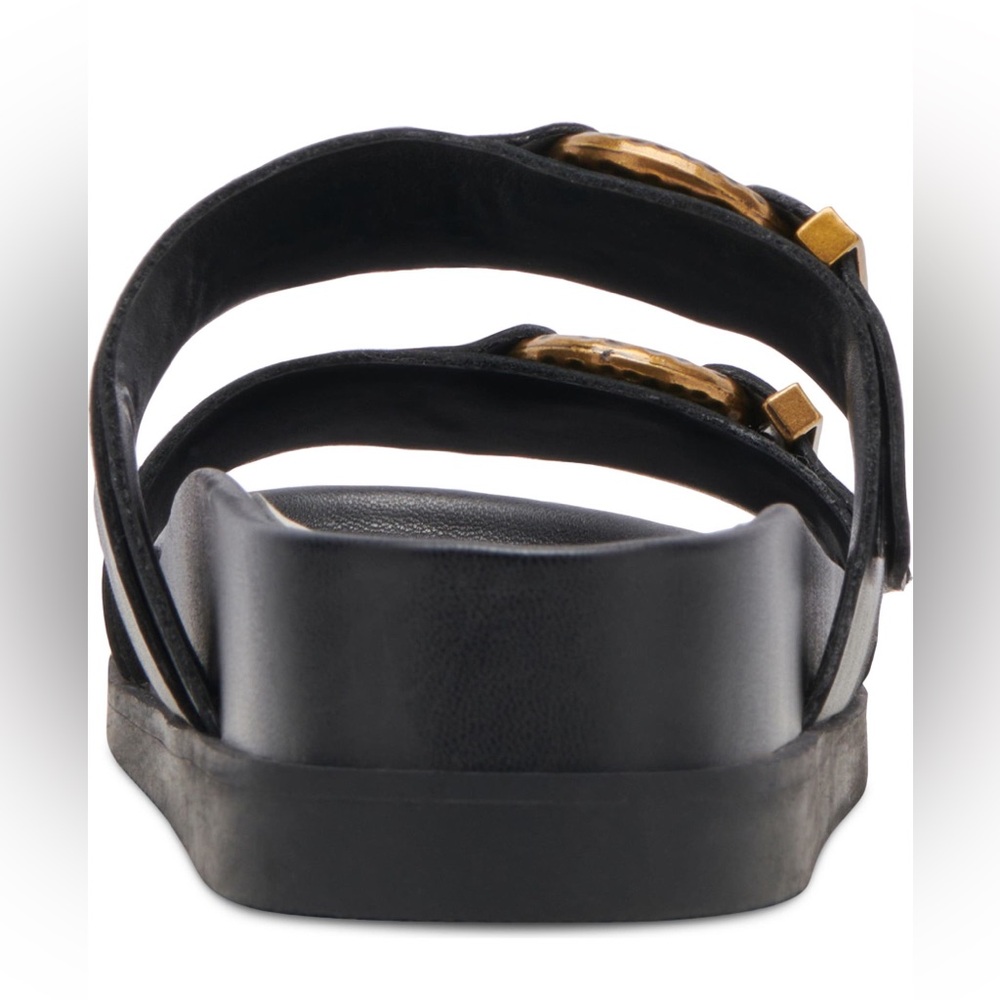 Dolce Vita Black and Gold Buckle Sandals - Picture 9 of 10